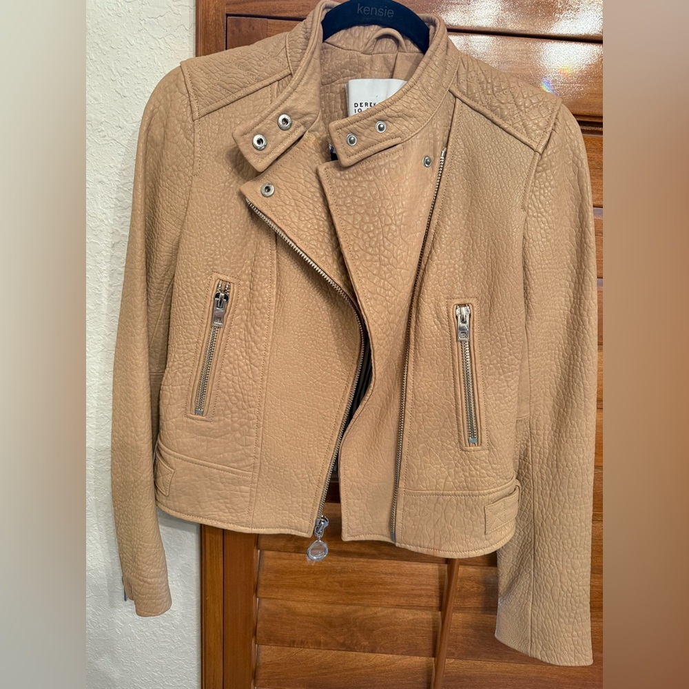 Derek Lam Textured Tan Leather Jacket New without tags